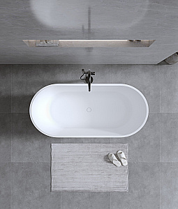 Ванна из искусственного камня TIMO solid ELISSA1700 170х80 белая купить в интернет-магазине Sanbest