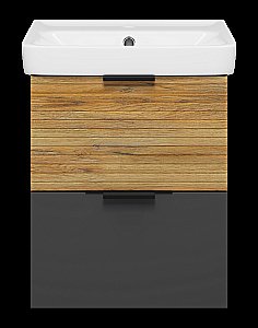 Тумба с раковиной Misty Форест - 50 Э-Фор-09050-0219-2Я светлое дерево/серый для ванной в интернет-магазине Sanbest