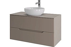 Тумба с раковиной Orange Line 100 Li-100TuLMDF+B07-420W латте/белый для ванной в интернет-магазине Sanbest