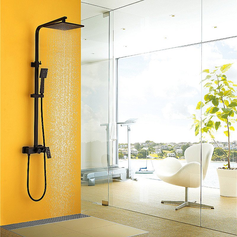 Душевая система ABBER Daheim AF8220B черная матовая купить в интернет-магазине сантехники Sanbest