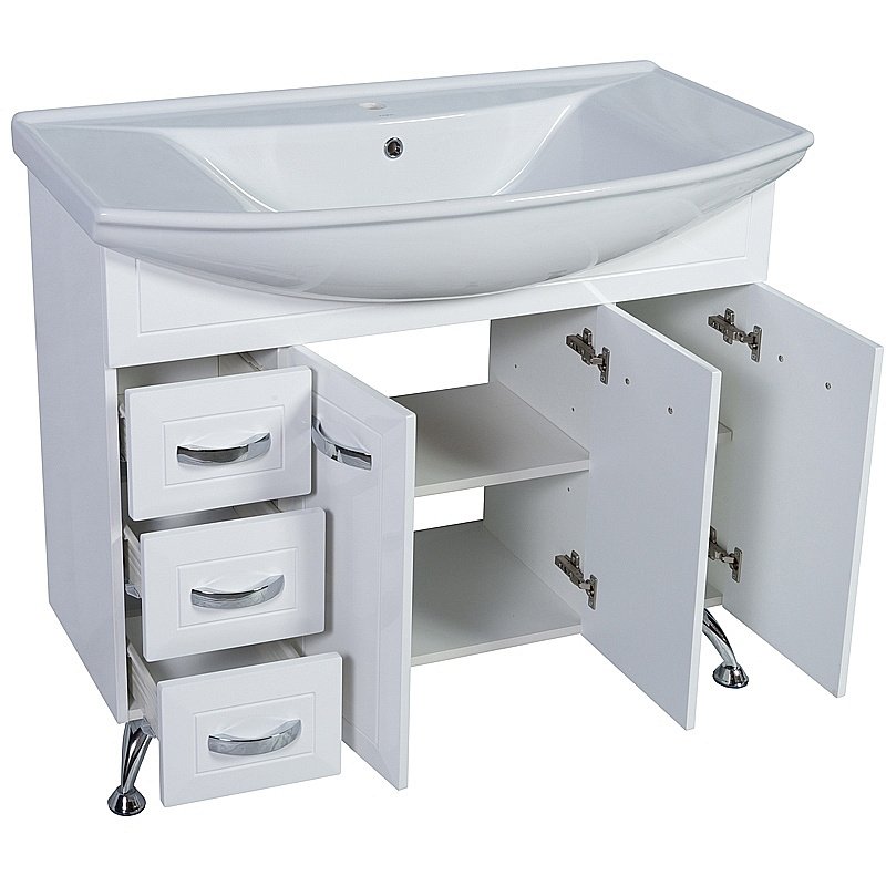 Тумба с раковиной Rush Fiji 105 FIS181105W белая для ванной в интернет-магазине Sanbest