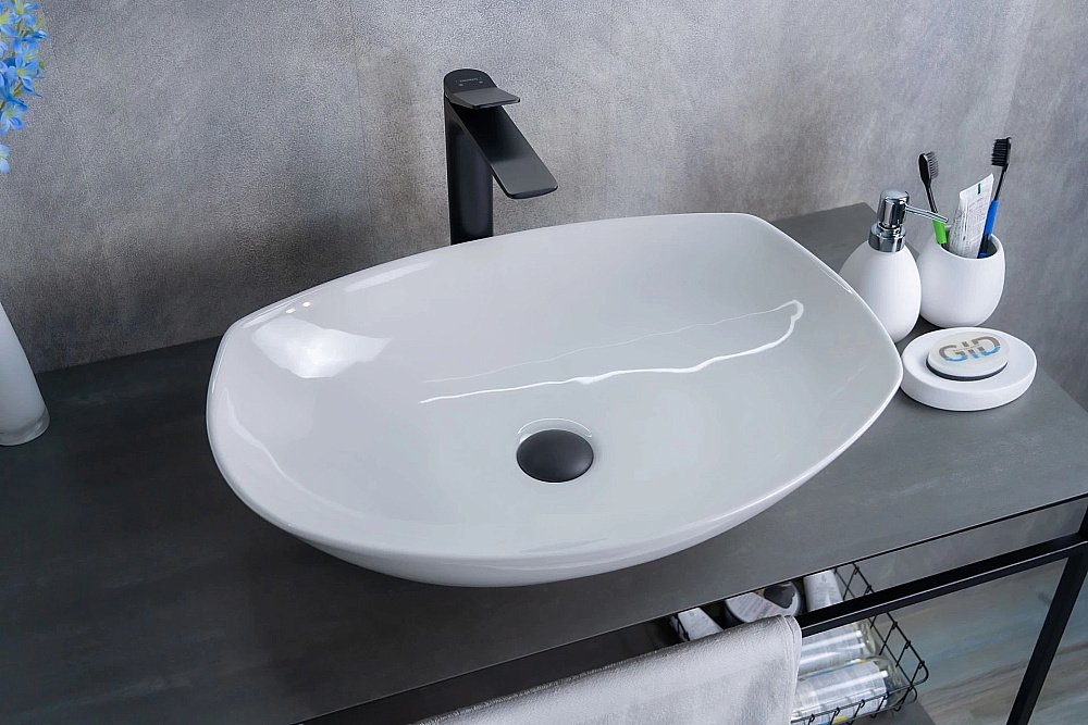 Раковина накладная Gid Creativo 56 N9137 51177 белая купить в интернет-магазине Sanbest