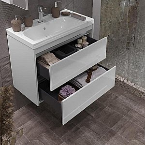 Тумба с раковиной Опадирис Фреш 70 белая матовая для ванной в интернет-магазине Sanbest