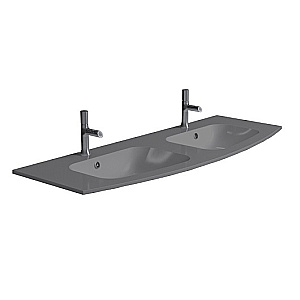 Раковина стеклянная Jacob Delafon Nona EB1887RU-DE4 140двойная, матовая серая купить в интернет-магазине Sanbest