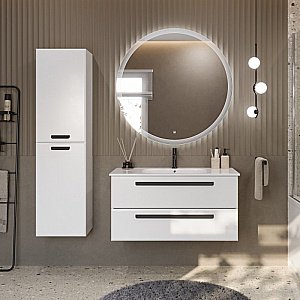 Тумба с раковиной Cezares Eco-Cer 60 белая матовая для ванной в интернет-магазине Sanbest