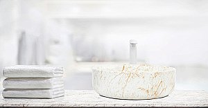 Раковина накладная WeltWasser WW ELBACH 3134 M829 35,5 белый мрамор купить в интернет-магазине Sanbest