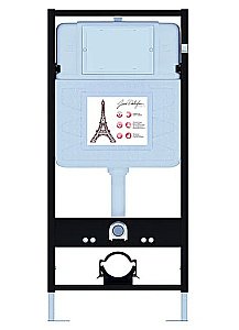 Унитаз c инсталляцией Elite  E21743RU-00, сиденье тонкое микролифт, панель для двойного смыва, глянцевый белый (E36495-NF+E36496-00+EDX114RU) купить в интернет-магазине Sanbest