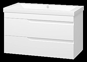 Тумба с раковиной Misty Софт - 90 П-Соф-01090-011П2Я белая для ванной в интернет-магазине Sanbest