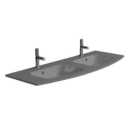 Раковина стеклянная Jacob Delafon Nona EB1887RU-DE4 140двойная, матовая серая купить в интернет-магазине Sanbest