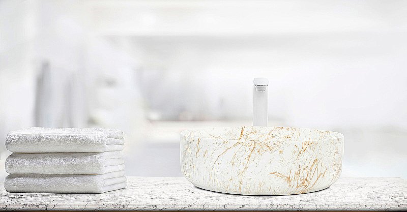 Раковина накладная WeltWasser WW ELBACH 3134 M829 35,5 белый мрамор купить в интернет-магазине Sanbest