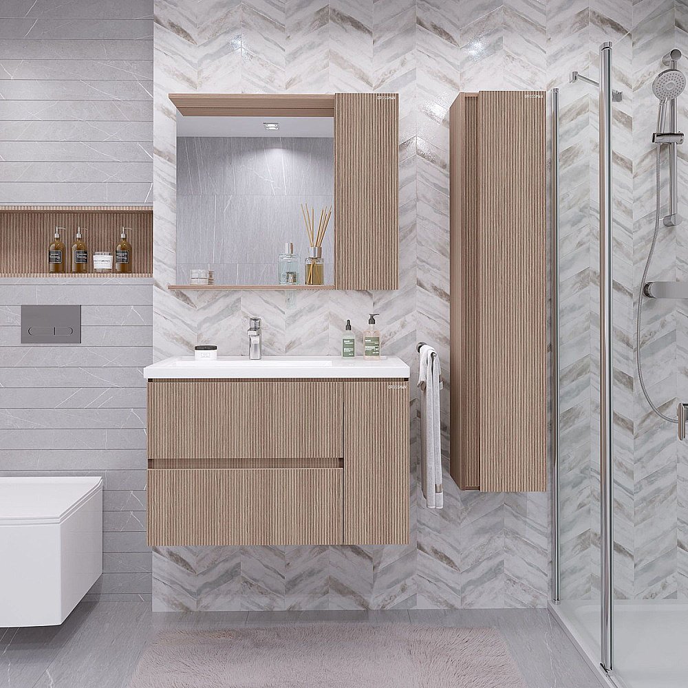 Тумба с раковиной Grossman Юнит 80 кадена вуд для ванной в интернет-магазине Sanbest