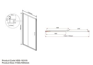 Душевая дверь Vincea GARDA VDS-1G 115 хром/шиншилла купить в интернет-магазине Sanbest