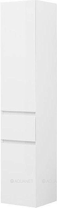 Шкаф-пенал Aquanet Йорк 209143 35 белый глянец для ванной в интернет-магазине сантехники Sanbest