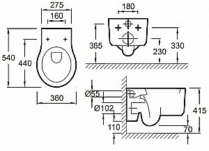 Унитаз подвесной Jacob Delafon FORMILIA VIRAGIO E4773-00 с крышкой микролифт купить в интернет-магазине Sanbest