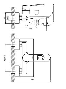 Смеситель для ванны и душа Koller Pool Grace GR0100 купить в интернет-магазине сантехники Sanbest