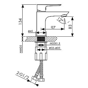 Смеситель для раковины Kaiser Cezar 05011 купить в интернет-магазине сантехники Sanbest