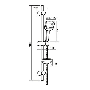 Душевая гарнитура Orange O-Shower OS704b черный купить в интернет-магазине сантехники Sanbest