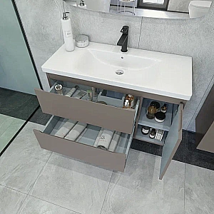 Тумба с раковиной Caprigo Forte 100 два ящика, одна дверь справа, айрон для ванной в интернет-магазине Sanbest