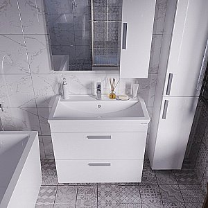 Тумба с раковиной Grossman НЕО 80 краска, белая для ванной в интернет-магазине Sanbest