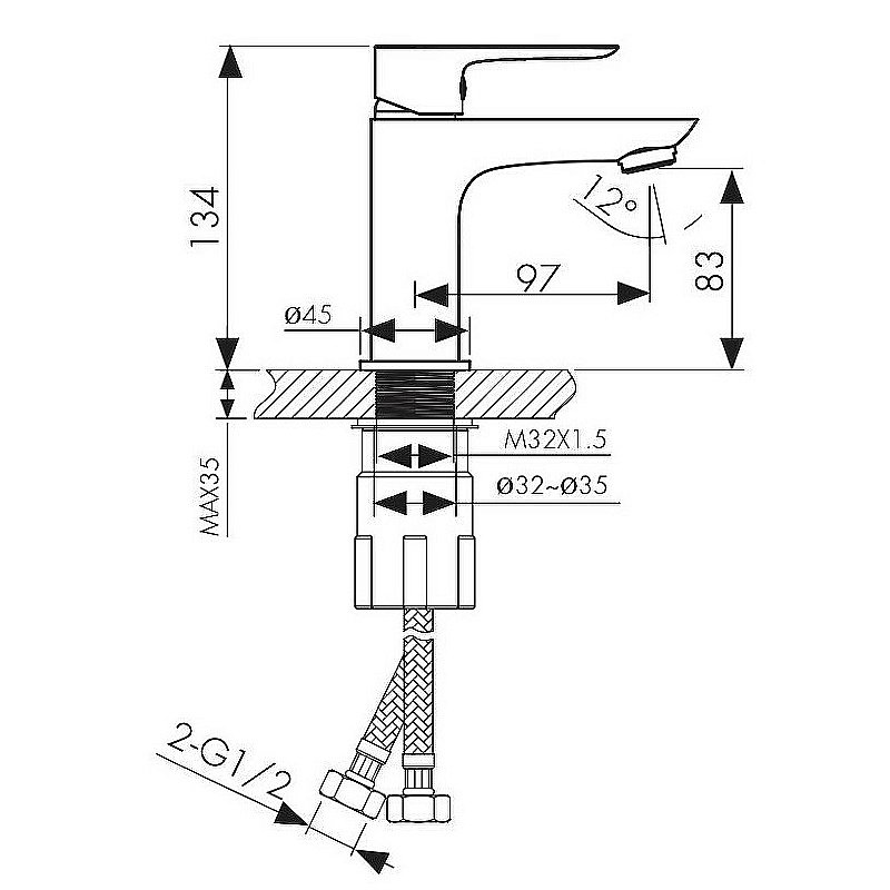 Смеситель для раковины Kaiser Cezar 05011 купить в интернет-магазине сантехники Sanbest