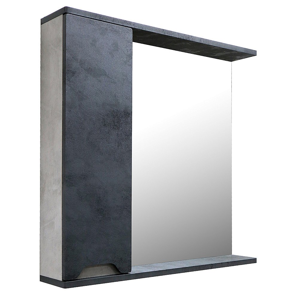 Зеркало со шкафом Loranto Florena 70 темный бетон в ванную от интернет-магазине сантехники Sanbest