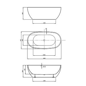 Ванна акриловая Vincea VBT-408 160x81 белая купить в интернет-магазине Sanbest