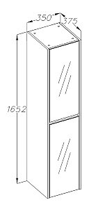Пенал Опадирис Фреш 35 белый (белое стекло) для ванной в интернет-магазине сантехники Sanbest