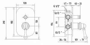 Смеситель скрытого монтажа с девиатором Migliore Maya ML.MAY-8972 хром купить в интернет-магазине сантехники Sanbest