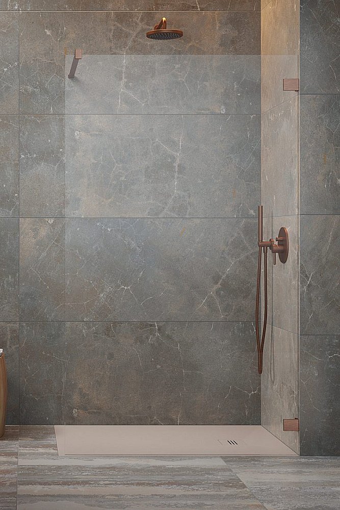 Душевое ограждение Radaway Essenza Pro Brushed Copper Walk-in 70 10103070-93-01 стекло прозрачное/профиль брашированная медь купить в интернет-магазине Sanbest