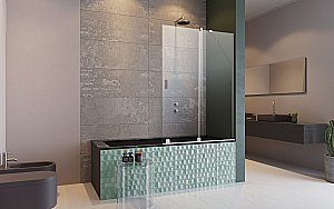 Шторка для ванны Radaway Furo PND II 160 стекло прозрачное/профиль хром купить в интернет-магазине Sanbest