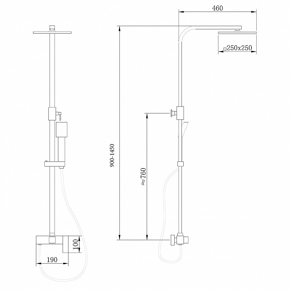 Душевая система ABBER Daheim AF8220L хром купить в интернет-магазине сантехники Sanbest