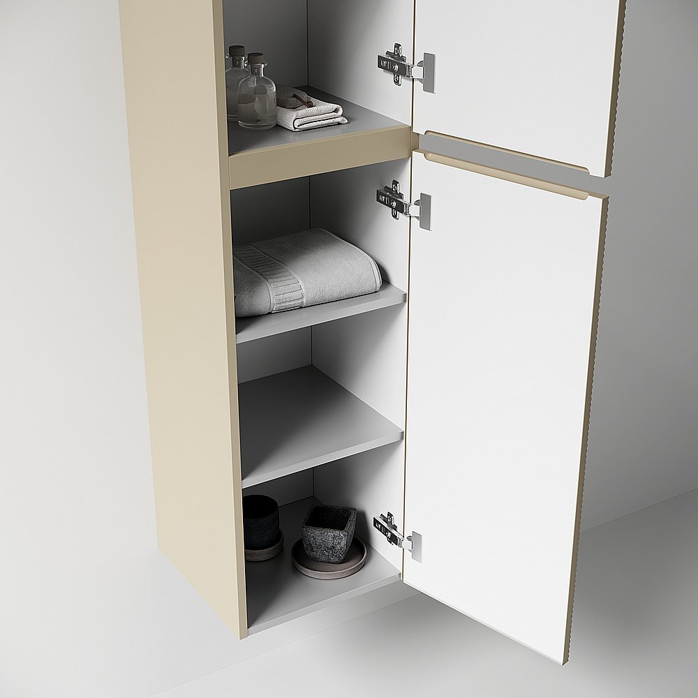 Шкаф-пенал подвесной Sancos Folk PFL35CP капучино для ванной в интернет-магазине сантехники Sanbest