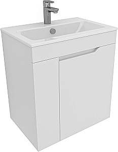 Тумба с раковиной Aquanet Практика 330453 60 белый матовый для ванной в интернет-магазине Sanbest
