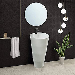 Раковина напольная WeltWasser WW LEERBACH 4242 GL-WT 42 белая купить в интернет-магазине Sanbest