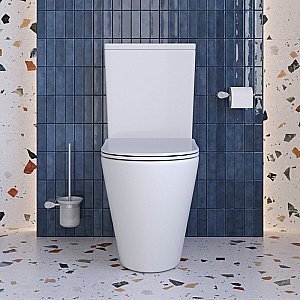 Унитаз напольный BelBagno FLAY-TOR BB2149CP-TOR/SC белый, с крышкой микролифт, с бачком, безободковый, слив-торнадо купить в интернет-магазине Sanbest