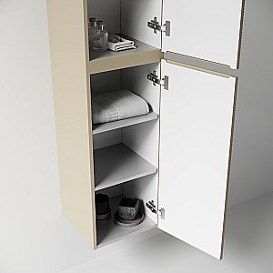 Шкаф-пенал подвесной Sancos Folk PFL35CP капучино для ванной в интернет-магазине сантехники Sanbest