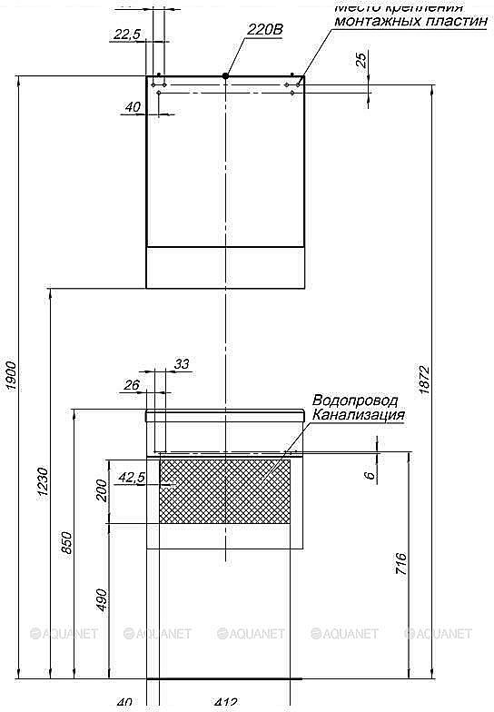 Зеркальный шкаф Aquanet Верона 207763 50 белый купить в интернет-магазине сантехники Sanbest