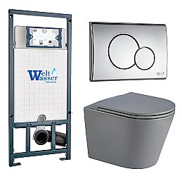 Унитаз с инсталляцией WeltWasser MARBERG 507 + SALZBACH 043 MT-GR + MAR 507 RD-CR купить в интернет-магазине Sanbest