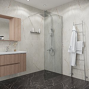 Душевая перегородка Niagara Eco 80 NG-531-80 профиль хром/стекло прозрачное купить в интернет-магазине Sanbest