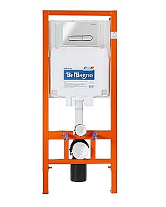 Унитаз подвесной BelBagno Amanda BB051CHR безободковый, с крышкой микролифт, с инсталляцией и кнопкой хром купить в интернет-магазине Sanbest