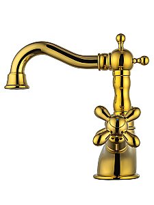 Смеситель для раковины WONZON & WOGHAND RETRO, Глянцевое золото (WW-88139020-PG) купить в интернет-магазине сантехники Sanbest