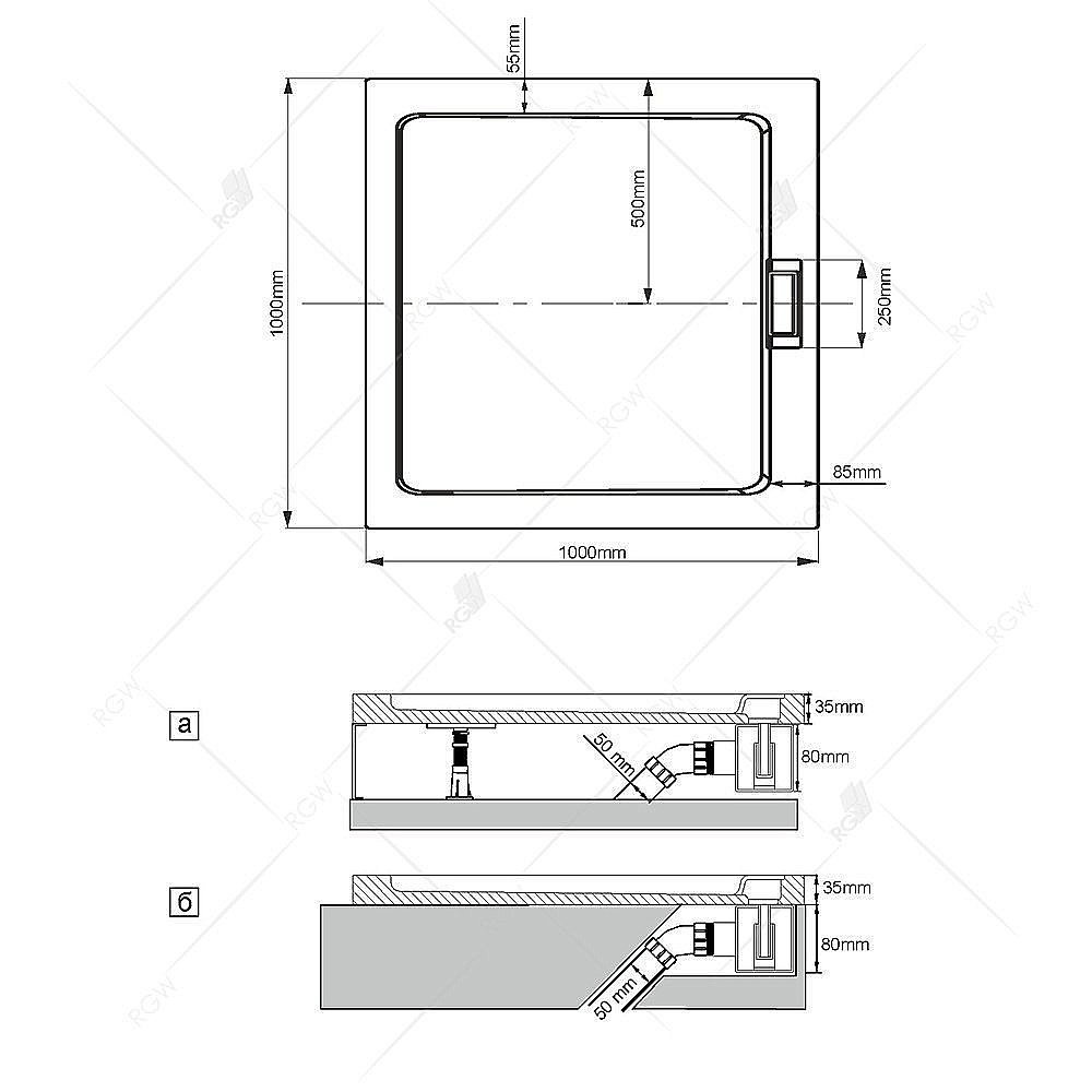 Сифон RGW Q10-C для душевых поддонов серии GWS купить в интернет-магазине сантехники Sanbest