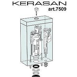 Механизм слива Kerasan 7509cr хром купить в интернет-магазине сантехники Sanbest