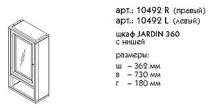 Шкаф с нишей Caprigo Jardin 360 для ванной в интернет-магазине сантехники Sanbest