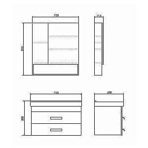 Зеркальный шкаф Comforty Никосия 00-00006163 70 дуб белый купить в интернет-магазине сантехники Sanbest