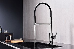 Смеситель для кухни Paulmark Tornado To213402-GB черный глянцевый купить в интернет-магазине сантехники Sanbest