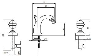 Смеситель для биде Migliore Cristalia ML.CRS-3725 хром купить в интернет-магазине сантехники Sanbest