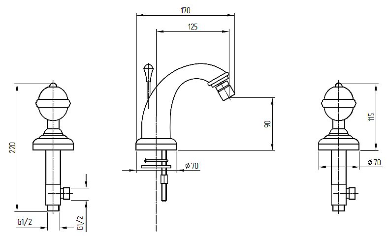 Смеситель для биде Migliore Cristalia ML.CRS-3725 хром купить в интернет-магазине сантехники Sanbest