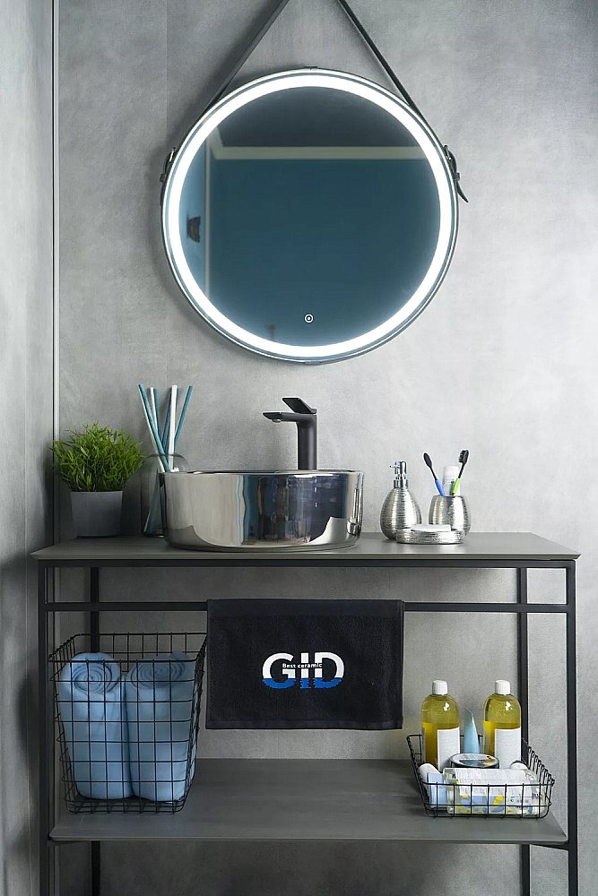 Раковина накладная Gid 40 D1342h014 53330 серебро купить в интернет-магазине Sanbest