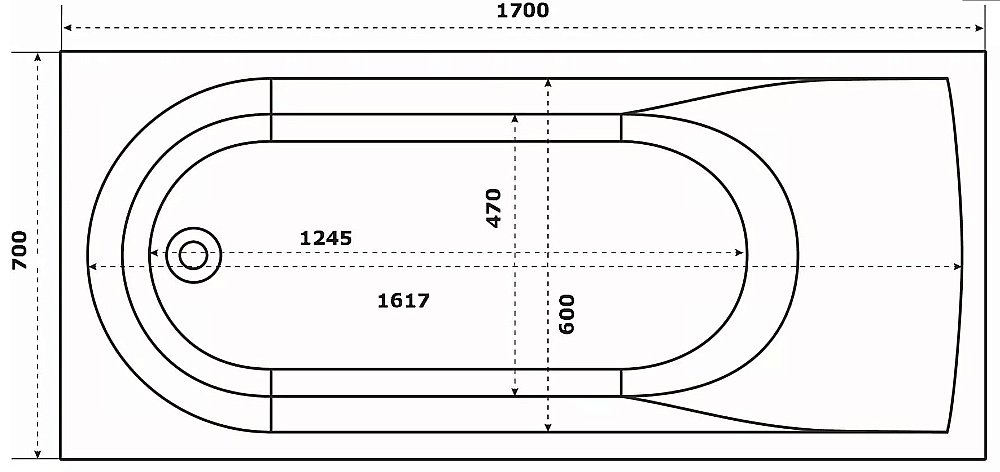 Ванна BAS Афина 170х70 ВА00026 белая купить в интернет-магазине Sanbest